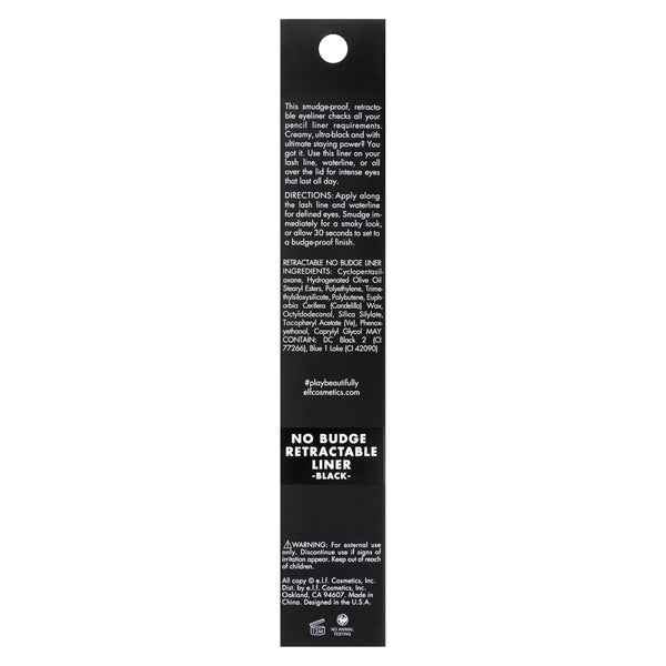 e.l.f. No Budge Retractable Eyeliner, Creamy, Ultra-Pigmented