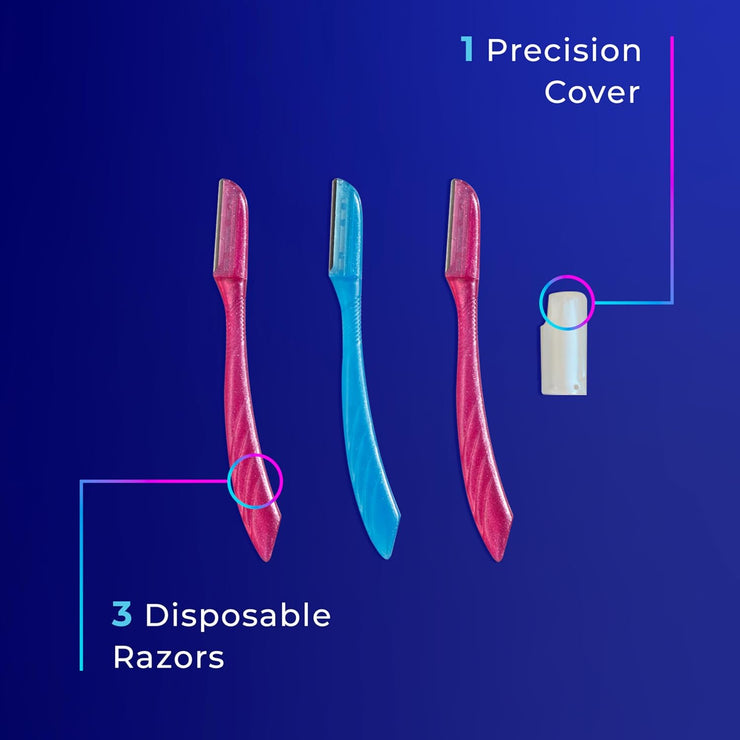 Silk Touch-Up Dermaplaning Razor for Women  Facial Hair Remover & Exfoliating Tool with Precision Safety Covers