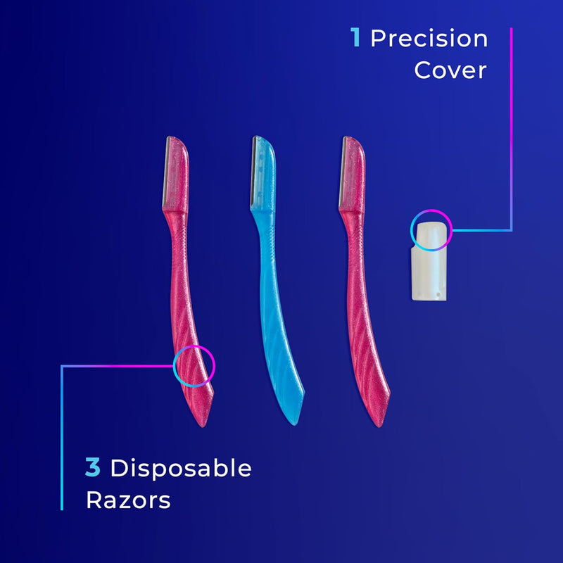 Silk Touch-Up Dermaplaning Razor for Women  Facial Hair Remover & Exfoliating Tool with Precision Safety Covers