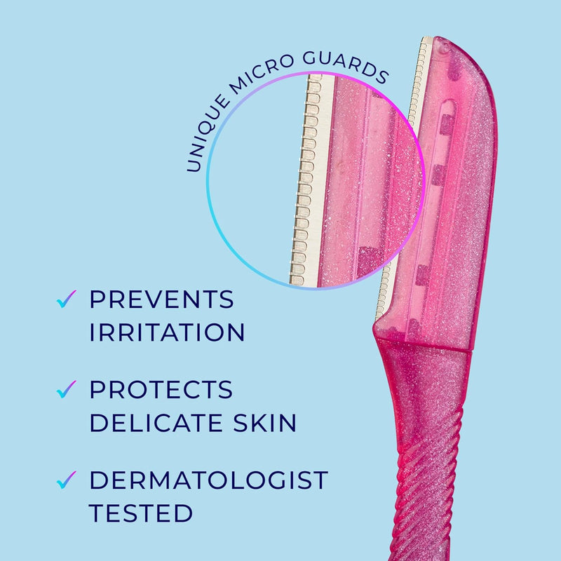 Silk Touch-Up Dermaplaning Razor for Women  Facial Hair Remover & Exfoliating Tool with Precision Safety Covers